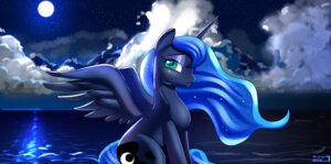 Rating: Safe Score: 0 Tags: 2013 absurd_res blue_body blue_eyes blue_feathers blue_hair cool_colors cutie_mark e621 equid equine feathered_wings feathers female feral friendship_is_magic full_moon hair hasbro hi_res horn long_hair looking_at_viewer mammal moon my_little_pony mythological_creature mythological_equine mythology night outside princess princess_luna_(mlp) royalty sky skyart301 solo star winged_unicorn wings User: bunchy7s