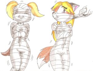 Rating: Questionable Score: 0 Tags: anthro blonde_hair blush disembodied_hand duct_tape duo_focus e621 female gag gagged group hair mammal mummification mummified mummy pigtails reimon-masterii rodent sciurid tape tape_gag traditional_media_(artwork) tree_squirrel undead User: bunchy7s