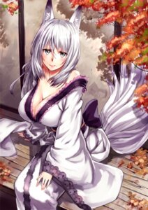 Rating: Safe Score: 0 Tags: animal_humanoid asian_clothing big_breasts breasts canid canid_humanoid canine canine_humanoid cleavage clothed clothing e621 east_asian_clothing female fox fox_humanoid fox_tail grey_eyes grey_hair hair humanoid japanese_clothing jirou_(62sand3gemt9) kimono long_hair looking_at_viewer mammal mammal_humanoid obi obijime off_shoulder sitting smile solo User: bunchy7s