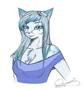 Rating: Safe Score: 0 Tags: 2012 anthro aqua_(aquagirlwhitefox) big_breasts blue_eyes blue_hair bra_strap breasts canid canine chest_tuft cleavage clothed clothing digital_media_(artwork) e621 facial_markings female fox fur glacier_fox hair head_markings heart_symbol long_hair low_res mammal markings multicolored_hair off_shoulder oonami smile solo tuft two_tone_hair User: bunchy7s