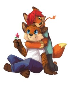 Rating: Safe Score: 0 Tags: anthro barefoot black_bottomwear black_clothing black_pants blep blue_bottomwear blue_clothing blue_eyes blue_pants bottomwear brown_body brown_fur canid canine clothed clothing duo e621 feet flower fox fully_clothed fur hair herutastic hi_res holding_flower holding_object hug hugging_another hugging_from_behind male mammal multicolored_body multicolored_fur one_eye_closed orange_body orange_fur pants plant red_hair shirt short_hair simple_background smile tail tan_body tan_fur teal_clothing teal_shirt teal_topwear tongue tongue_out topwear two_tone_body two_tone_fur white_background white_clothing white_shirt white_topwear yellow_eyes young young_anthro User: bunchy7s
