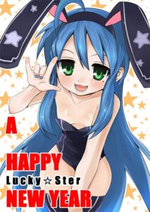 Rating: Questionable Score: 0 Tags: animal_ear beauty_mark blue_hair bunny_ear bunny_suit bunnysuit female flat_chest green_eyes human konata_izumi lucky_star nail_polish open_mouth rule34 smile solo thighhighs very_long_hair User: bunchy7s
