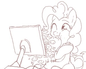 Rating: Safe Score: 0 Tags: 2013 aliasing brown_and_white computer cookie digital_drawing_(artwork) digital_media_(artwork) e621 earth_pony eating electronics equid equine female feral food friendship_is_magic hasbro horse line_art low_res mammal monochrome my_little_pony pinkie_pie_(mlp) pony simple_background solo stoic5 white_background User: bunchy7s