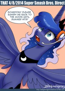 Rating: Safe Score: 0 Tags: 2014 blue_body blue_feathers e621 english_text equid equine feathered_wings feathers female feral friendship_is_magic hasbro horn john_joseco mammal my_little_pony mythological_creature mythological_equine mythology princess_luna_(mlp) solo text url winged_unicorn wings User: bunchy7s