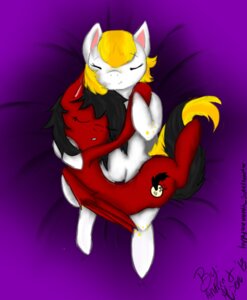 Rating: Safe Score: 0 Tags: anthro bed bedding bedding_background cuddling duo e621 equid equine eyes_closed female female/female furniture hasbro horse lightning_chaser lightning_chaser_(character) mammal my_little_pony pony romantic romantic_couple simple_background sleeping soru tail unknown_artist User: bunchy7s