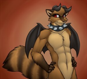 Rating: Questionable Score: 0 Tags: abstract_background anthro brown_body brown_fur collar collar_only darkmask demon digital_media_(artwork) e621 fur gradient_background horn hybrid lockworkorange looking_at_viewer male mammal markings membrane_(anatomy) membranous_wings muscular muscular_anthro muscular_male navel nude procyonid raccoon red_eyes ring_(marking) ringed_tail shaded simple_background solo spiked_collar spikes striped_markings striped_tail stripes tail tail_markings wings User: bunchy7s