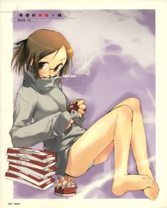 Rating: Questionable Score: 0 Tags: ashtray bangs bare_legs barefoot border bottomless brown_eyes brown_hair cigarette e=mc2_(mosimosi) feet female glasses grey_panties hair_ornament hairclip head_tilt highres holding legs looking_at_viewer looking_back maple_colors marlboro mouth_hold no_pants panties pantyshot pantyshot_(sitting) parted_bangs ponytail product_placement profile purple_background reclining rough rule34 sakanakura_yumi scan simple_background sitting sleeves_past_wrists smoke smoking soles solo sweater tied_hair underwear User: bunchy7s