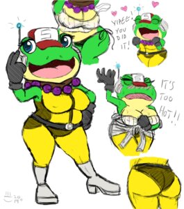 Rating: Questionable Score: 0 Tags: amphibian anthro areola armor big_breasts big_butt blush bodily_fluids breasts bronzestew butt clothing colored crossgender e621 electronics eyelashes female frog hat headgear headphones headset headwear helmet jewelry jumpsuit mtf_crossgender necklace nintendo nipples non-mammal_breasts scarf shirt slightly_chubby slippy_toad solo star_fox sweat toad_(frog) topwear wet wet_clothing wet_shirt wet_topwear wide_hips User: bunchy7s