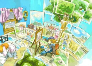 Rating: Safe Score: 0 Tags: anthro artist canid canine canis creating_art detailed_background domestic_dog duo e621 easel female get_well home ill inside male mammal painting_(object) summer tail utsuki_maito winter User: bunchy7s