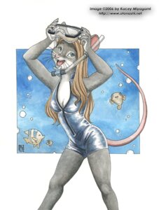 Rating: Safe Score: 0 Tags: 2006 anthro aquatic blonde_hair clothing e621 female fish hair kacey long_hair looking_at_viewer mammal mouse murid murine one-piece_swimsuit rodent shelley solo swimwear tail User: bunchy7s