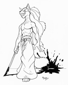 Rating: Questionable Score: 0 Tags: 2006 4_fingers 4_toes anthro biped black_and_white blood blood_on_object blood_on_tail blood_on_weapon blood_splatter blood_trail bodily_fluids bottomwear canid canine clothed clothing e621 feet fingers fox fur hair holding_melee_weapon holding_object holding_sword holding_weapon insane katana line_art long_hair looking_at_viewer looking_down looking_down_at_viewer male mammal melee_weapon monochrome pants pen_(artwork) samurai simple_background smile solo standing sword tail teeth toes topless traditional_media_(artwork) warrior weapon white_background wolfgangcake User: bunchy7s