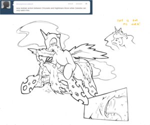 Rating: Explicit Score: 0 Tags: armor arthropod ask_blog blush bodily_fluids changeling_(mlp) clitoris close-up cold-blooded-twilight crying drooling duo_focus e621 english_text equid equine feathered_wings feathers female female/female feral feral_on_feral forced friendship_is_magic from_behind_position genital_fluids genitals greyscale group hasbro horn insect_wings interspecies mammal monochrome my_little_pony mythological_creature mythological_equine mythology nightmare_moon_(mlp) penetration princess_celestia_(mlp) quadruped queen_chrysalis_(mlp) rape saliva sex simple_background tail tears tentacles text tumblr user_avatar vaginal vaginal_fluids vaginal_penetration voyeur vulva white_background winged_unicorn wings User: bunchy7s
