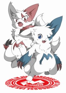 Rating: Safe Score: 0 Tags: blue_body blue_eyes blue_fur blue_markings duo e621 female fur generation_3_pokemon male markings nintendo pokemon pokemon_(species) red_eyes red_markings shiny_pokemon slightly_chubby tail white_body white_fur zangoose zangoose_day やた User: bunchy7s