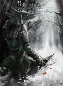 Rating: Safe Score: 0 Tags: 2009 4_fingers armor blood blood_on_ground bodily_fluids breath day e621 fingers grey_eyes headgear helmet hi_res holding_object holding_weapon kiki-uma knife male mammal open_mouth outside plant rear_view sergal snow solo torori tree weapon winter User: bunchy7s