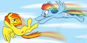 Rating: Safe Score: 0 Tags: 2:1 blue_body blue_feathers blue_fur c4tspajamas confident cutie_mark detailed_background duo e621 equid equine feathered_wings feathers female feral flying friendship_is_magic fur hair hasbro mammal multicolored_hair multicolored_tail my_little_pony mythological_creature mythological_equine mythology pegasus racing rainbow_dash_(mlp) rainbow_hair rainbow_tail seductive spitfire_(mlp) tail toony wings wonderbolts_(mlp) User: bunchy7s