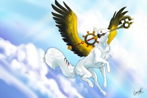 Rating: Safe Score: 0 Tags: 2010 canid canine canis cloud disney e621 feathered_wings feathers feral garurykai hi_res keyblade kingdom_hearts male mammal melee_weapon quadruped solo square_enix tail weapon wings wolf User: bunchy7s