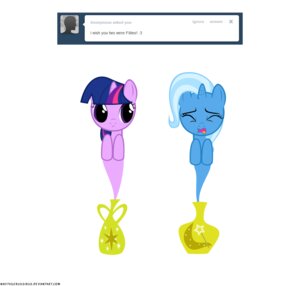Rating: Safe Score: 0 Tags: 2013 alternate_species bottle child container duo e621 english_text equid equine eyes_closed female friendship_is_magic fur genie hair hasbro horn mammal multicolored_hair my_little_pony mythological_creature mythological_equine mythology navitaserussirus purple_body purple_eyes purple_fur purple_hair simple_background text trixie_(mlp) twilight_sparkle_(mlp) two_tone_hair unicorn url white_background young User: bunchy7s