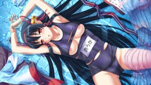 Rating: Explicit Score: 0 Tags: 1girls arms_up black_hair breasts female highres nipple_slip nipples obscene_guild on_back one-piece_swimsuit partially_submerged red_eyes rule34 school_swimsuit swimsuit torn_clothes translated underboob water User: bunchy7s