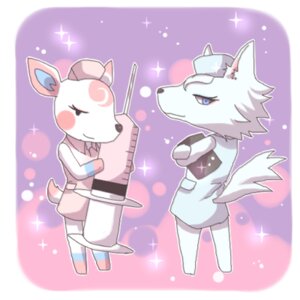 Rating: Safe Score: 0 Tags: 1:1 alternative_fashion animal_crossing anthro arctic_wolf blue_eyes canid canine canis clothing deer diana_(animal_crossing) duo e621 female j-fashion low_res mammal medical_instrument medical_syringe menhera nintendo nurse nurse_clothing nurse_uniform scientific_instrument simple_background syringe uniform whitney_(animal_crossing) wolf 愛 User: bunchy7s