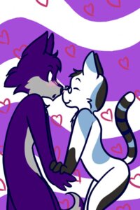Rating: Safe Score: 0 Tags: 2010 abstract_background anthro blush canid canine canis catfiddle domestic_cat duo e621 eyes_closed eyewear felid feline felis glasses male mammal nude nuzzling romantic romantic_ambiance romantic_couple side_view skylar_wing tail wolf young young_anthro zander_oro User: bunchy7s