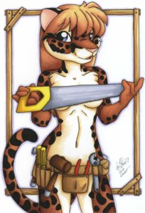 Rating: Safe Score: 0 Tags: 2007 4_fingers absurd_res anthro belt belt_only biped black_body black_fur blue_eyes border breasts brown_body brown_fur brown_hair carpenter clothed clothing clouded_leopard convenient_censorship covering covering_breasts covering_self e621 felid female fingers front_view fur hair hammer hi_res holding_object holding_saw holding_tool looking_at_viewer mammal michele_light mostly_nude navel open_mouth outline pantherine pink_nose pliers portrait saw screwdriver signature simple_background skimpy smile solo spots standing tail tan_body tan_fur three-quarter_portrait tool_belt tools traditional_media_(artwork) white_background white_border wrench User: bunchy7s
