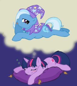 Rating: Questionable Score: 0 Tags: color_edit colored cutie_mark dream duo e621 equid equine eyes_closed female feral friendship_is_magic fur hair hasbro horn mammal multicolored_hair my_little_pony mythological_creature mythological_equine mythology purple_body purple_fur purple_hair quadruped sleeping tail tenchi-outsuno third-party_edit trixie_(mlp) twilight_sparkle_(mlp) two_tone_hair unicorn unknown_colorist User: bunchy7s