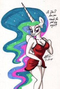 Rating: Questionable Score: 0 Tags: 2014 anthro anthrofied big_breasts breasts cleavage clothed clothing dress e621 equid equine feathered_wings feathers female friendship_is_magic hair hasbro hi_res horn inviting long_hair looking_at_viewer mammal multicolored_hair my_little_pony mythological_creature mythological_equine mythology newyorkx3 pink_eyes princess_celestia_(mlp) seductive smile solo traditional_media_(artwork) white_body white_feathers winged_unicorn wings User: bunchy7s