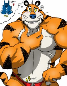 Rating: Safe Score: 0 Tags: 2014 anthro biceps big_muscles clothed clothing countershading duo e621 english_text fb1907 felid frosted_flakes heart_symbol hi_res kellogg's male mammal mascot musclegut muscular muscular_male pantherine pecs pose simple_background slightly_chubby speedo standing swimwear text thought_bubble tiger tony_the_tiger topless User: bunchy7s