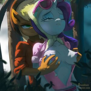 Rating: Questionable Score: 0 Tags: 1:1 2013 anthro anthrofied applejack_(mlp) blonde_hair blue_eyes blue_eyeshadow breast_fondling breast_play breasts clothing cowboy_hat detailed_background duo e621 earth_pony english_text equid equine eyeshadow eyewear female female/female fondling forest freckles friendship_is_magic glasses green_eyes hair hand_on_breast hasbro hat headgear headkerchief headwear horn horse kerchief makeup mammal my_little_pony mythological_creature mythological_equine mythology obsidianlit orange_body outside plant pony purple_hair rarity_(mlp) sunglasses text tree unicorn white_body User: bunchy7s