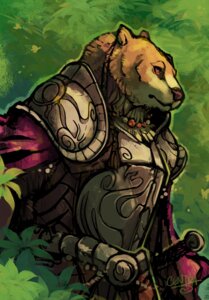 Rating: Safe Score: 0 Tags: 2010 abstract_background ambiguous_gender armor bear cape centradragon clothing detailed_background e621 fantasy forest jewelry knight mammal medieval melee_weapon military necklace outside plant simple_background soldier solo sword tree warrior weapon wood woodland User: bunchy7s