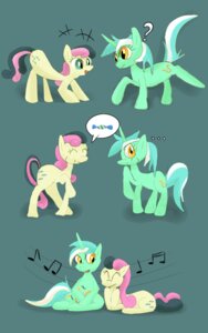 Rating: Safe Score: 0 Tags: 5:8 ^_^ all_fours bendykins bonbon_(mlp) candy comic crossbar_emanata cutie_mark dessert duo e621 earth_pony eating ellipsis emanata equid equine eyes_closed female feral food friendship_is_magic fur green_background green_body green_eyes green_fur hair hasbro horse looking_at_viewer looking_down lying lyra_heartstrings_(mlp) lyre mammal multicolored_hair music musical_instrument musical_note musical_symbol my_little_pony on_front open_mouth orange_eyes plucked_string_instrument pony raised_leg simple_background sitting smile standing string_instrument symbol tan_body tan_fur two_tone_hair User: bunchy7s