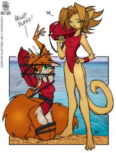 Rating: Safe Score: 0 Tags: 2007 4_toes anthro barefoot baywatch beach bound breasts brown_body brown_fur brown_hair clothed clothing conditional_dnp doing_it_wrong domestic_cat duo e621 eurasian_red_squirrel feet felid feline felis female fluffy fluffy_tail fur green_eyes hair jollyjack kat_vance mammal one-piece_swimsuit orange_body orange_fur orange_hair outside plantigrade rodent scarlet_(sequential_art) sciurid seaside sequential_art swimwear tail tan_body tan_fur toes tree_squirrel water wristband User: bunchy7s