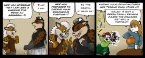 Rating: Safe Score: 0 Tags: anthro better_version_at_source beverage black_hair black_nose blonde_hair breasts carry-on clenched_teeth clothed clothing comic container cup dialogue duo e621 elderly english_text eye_patch eyewear female fight food fur gloves hair handwear helen_(carry-on) hyena kathy_garrison kathy_grrsn_(carry-on) male mama_fisi_(carry-on) mammal markings penthesilia procyonid raccoon red_hair shield spots spotted_body spotted_fur spotted_hyena teeth text unavailable_at_source white_hair User: bunchy7s