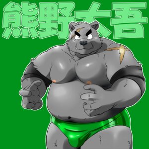 Rating: Safe Score: 0 Tags: 1:1 2013 5_fingers anthro bear biceps character_name clothed clothing daigo_kumano e621 fingers fur green_clothing green_speedo green_swimwear hi_res japanese_text looking_at_viewer male mammal musclegut muscular muscular_anthro muscular_male overweight overweight_anthro overweight_male scar shiba-kenta solo speedo swimwear text topless wrestler wrestling_briefs User: bunchy7s