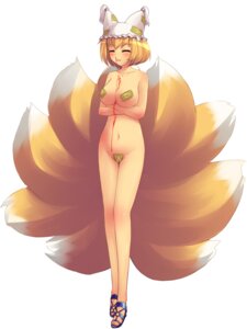 Rating: Explicit Score: 0 Tags: 1girls :3 animal_ear blonde_hair blood breasts closed_eyes female fox_ear fox_tail hat maebari nosebleed nude pasties ran_yakumo rule34 sandals short_hair solo tail tdk touhou User: bunchy7s