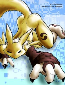 Rating: Questionable Score: 0 Tags: all_fours anthro ass_up bandai_namco black_sclera blue_eyes butt canid canine claws copyright_symbol crawling digimon digimon_(species) double_tomoe e621 female fur mammal renamon solo symbol syrinoth tail text tomoe_(symbol) yellow_body yellow_fur User: bunchy7s