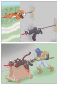 Rating: Explicit Score: 0 Tags: 2012 anal anal_impalement anal_penetration anthro armor arms_tied bdsm belt belt_buckle black_body black_fur blood blood_drip blood_from_ass blood_from_mouth blood_in_ass blood_in_mouth blood_on_ground blood_string blue_eyes bodily_fluids bondage boots border bottomwear bound buckle building canid canine castle clothing comic crying death digital_media_(artwork) dripping e621 extreme_penetration feet footwear fox frogtied fur fur_markings gauntlets genitals gloves gore gore_focus grass green_eyes grotesque_death group hair hands_behind_back handwear hi_res hindpaw holding_object hood huge_penetration impalement large_penetration legs_tied looking_forward lying male mammal markings melee_weapon nosebleed on_display on_front oral oral_penetration orange_body orange_fur outside pain pants paws penetration penis plant polearm red_body red_fur restraints rope rope_bondage salkafar shaking shirtless shoes sky snuff spear striped_body striped_fur stripes suspension tears torture trembling weapon weapon_penetration white_body white_border white_fur white_hair yellow_eyes User: bunchy7s