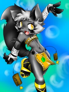 Rating: Safe Score: 0 Tags: 3:4 anthro claws clothed clothing e621 female footprint hi_res iluvcookiess mammal markings nymph pawprint pawprint_(marking) procyonid raccoon salome_(sokora_refugees) skimpy sokora_refugees solo tail yellow_eyes User: bunchy7s