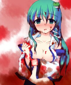 Rating: Explicit Score: 0 Tags: 1girls bare_shoulders blood blush breasts detached_sleeves empty_eyes female frog green_eyes green_hair hair_ornament large_breasts nipples open_clothes open_shirt rule34 sanae_kochiya shirt snake solo touhou yandere User: bunchy7s