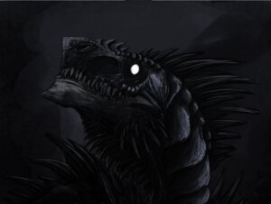 Rating: Safe Score: 0 Tags: ambiguous_gender black_body black_scales close-up dark dark_theme digital_media_(artwork) digital_painting_(artwork) dinosaur e621 empty_eyes fangs feral glowing headshot_portrait nightmare_fuel painting_(artwork) portrait prehistoric_species reptile scales scalie sharp_teeth side_view solo spikes spines teeth unknown_artist white_eyes User: bunchy7s
