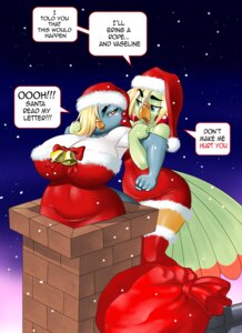 Rating: Questionable Score: 0 Tags: anthro avian beak bell big_breasts bird blonde_hair blue_body blue_eyes blue_feathers breasts cere_(anatomy) chimney chochi christmas cleavage clothed clothing columbid dialogue duo e621 ear_piercing english_text feathers female green_body green_feathers hair holidays huge_breasts legwear non-mammal_breasts outside parakeet parrot patty_(chochi) petra_(chochi) piercing pigeon red_eyes skimpy snow stuck text thigh_highs true_parrot wide_hips User: bunchy7s