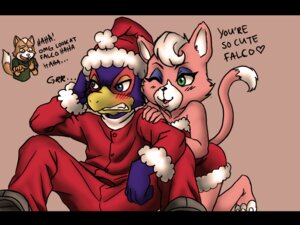 Rating: Safe Score: 0 Tags: 3_toes 4:3 anthro avian beak bird black_bars blue_body blue_eyes blue_feathers blush canid canine christmas christmas_clothing christmas_headwear clothed clothing dialogue dress duo e621 embarrassed english_text falco_lombardi feathers feet felid female fox fox_mccloud fully_clothed fur green_eyes hair hand_on_shoulder headgear headwear holidays icha-icha interspecies katt_monroe laugh letterbox looking_at_another male male/female mammal nintendo one_eye_closed pink_body pink_fur red_clothing star_fox suit tail teeth text toes white_hair wink User: bunchy7s