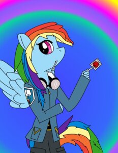 Rating: Safe Score: 0 Tags: anthro anthrofied blue_body blue_feathers blue_fur candy clothing dazed-and-wandering dessert e621 equid equine eyewear feathered_wings feathers female food friendship_is_magic fur goggles hair hasbro jacket lollipop mammal multicolored_hair multicolored_tail my_little_pony mythological_creature mythological_equine mythology pegasus pink_eyes rainbow_dash_(mlp) rainbow_hair rainbow_tail simple_background solo tail toony topwear wings User: bunchy7s