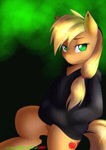 Rating: Safe Score: 0 Tags: absurd_res angst anthro anthrofied applejack_(mlp) blonde_hair clothing cutie_mark e621 earth_pony equid equine female friendship_is_magic green_eyes hair hasbro hi_res hoodie horse looking_at_viewer mammal my_little_pony night_creep pony solo tail topwear User: bunchy7s