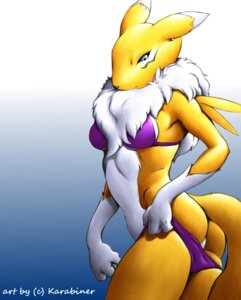 Rating: Questionable Score: 0 Tags: 2005 3_fingers anthro armwear bandai_namco belly bikini black_nose black_sclera blue_eyes breasts butt canid canine chest_tuft clothed clothing digimon digimon_(species) e621 elbow_gloves facial_markings female fingers fur gloves handwear head_markings hi_res karabiner looking_down mammal markings renamon skimpy solo swimwear tail third-party_edit tight_clothing tuft two-piece_swimsuit white_belly white_body white_fur yellow_body yellow_fur User: bunchy7s