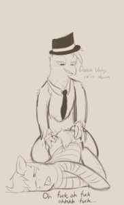 Rating: Explicit Score: 0 Tags: accessory anal avian beak black_and_white braeburned clothing dialogue digital_media_(artwork) duo e621 english_text equid equine eye_roll gryphon hasbro hat headgear headwear hi_res horse interspecies jackle_app_(character) male male/male male_penetrated male_penetrating male_penetrating_male mammal monochrome my_little_pony mythological_avian mythological_creature mythology necktie penetration pony profanity sex simple_background text top_hat umber_(braeburned) User: bunchy7s