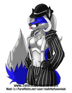 Rating: Questionable Score: 0 Tags: anthro blue_body blue_fur breasts canid canine chest_tuft dipstick_tail e621 female fox fur looking_at_viewer mammal markings simple_background solo tail tail_markings temrin tuft white_background User: bunchy7s