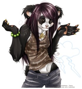 Rating: Safe Score: 0 Tags: alternative_fashion anthro bear black_body black_fur bottomwear bracelet breasts chemufurfag clothing cloud denim denim_bottomwear denim_clothing e621 ear_piercing electricity female fur gesture giant_panda hair jeans jewelry lightning long_hair mammal midriff nails navel necklace pants piercing pose purple_hair scene_(fashion) scene_haircut shirt short_tail shrug solo star tail tank_top topwear white_body white_fur User: bunchy7s