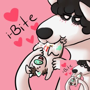 Rating: Explicit Score: 0 Tags: 1:1 afro ambiguous_gender bite canid canine canis domestic_dog duo e621 guggles i-bite_(i-bite) low_res mammal nom User: bunchy7s