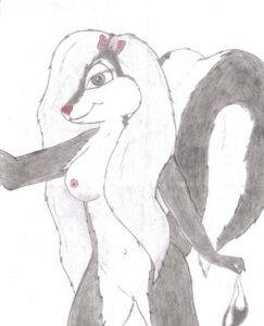 Rating: Explicit Score: 0 Tags: anthro breasts countershading e621 female genitals hair low_res mammal mephitid nipples nude simple_background skunk smatt3469 solo tail traditional_media_(artwork) vulva white_background white_hair User: bunchy7s